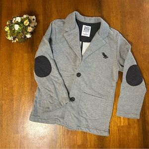 Preppy Gray Knit Blazer Jacket | Elbow Patches | Boys 7 | Comfort & Stretch